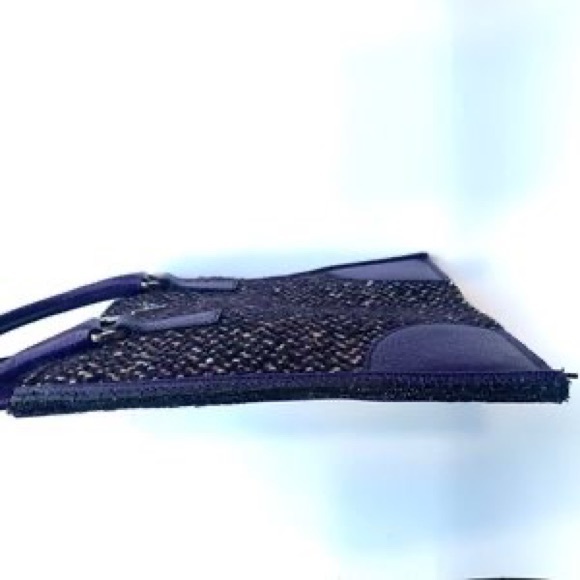 Prada Gray Tweed Tote Bag Grey Purple: VINTAGE - Picture 11 of 11